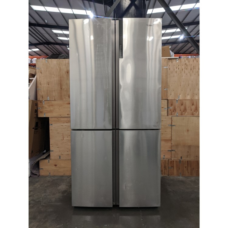 Refurbished Haier HTF-610DM7 Freestanding 712 Litre 70/30 Frost Free American Fridge Freezer Stainless Steel