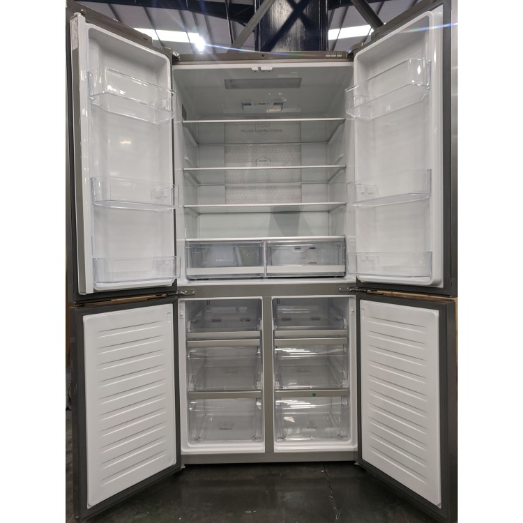 Refurbished Haier HTF-610DM7 Freestanding 712 Litre 70/30 Frost Free American Fridge Freezer Stainless Steel
