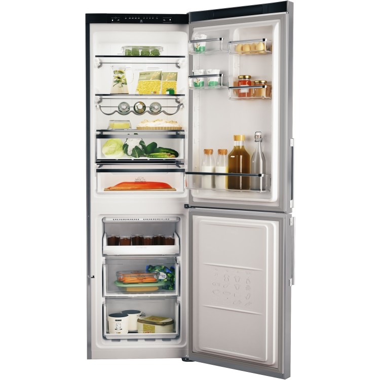Refurbished Hotpoint H5T811IMXH1 Freestanding 338 Litre 60/40 Fridge Freezer Stainless Steel