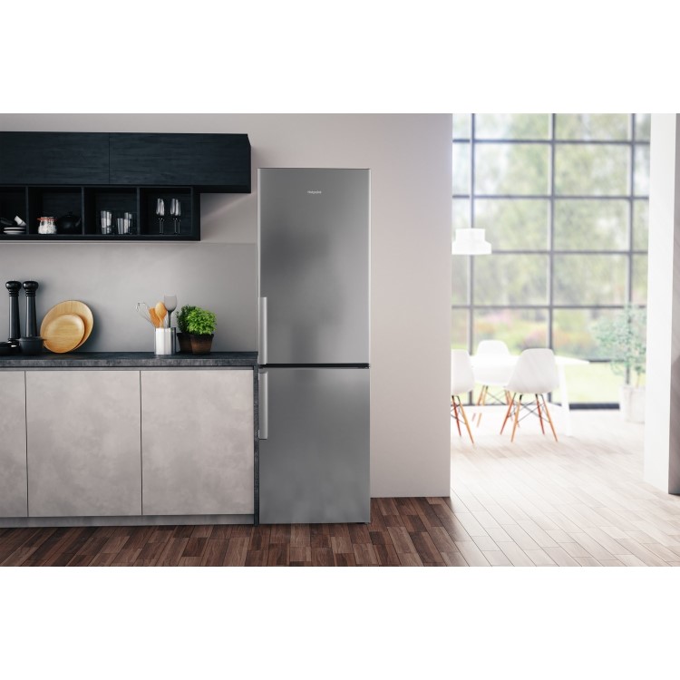 Refurbished Hotpoint H5T811IMXH1 Freestanding 338 Litre 60/40 Fridge Freezer Stainless Steel