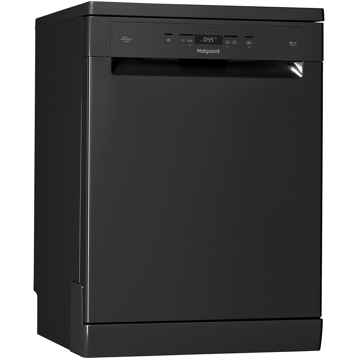 Refurbished Hotpoint HFC3C26WCBUK 14 Place Freestanding Dishwasher Black