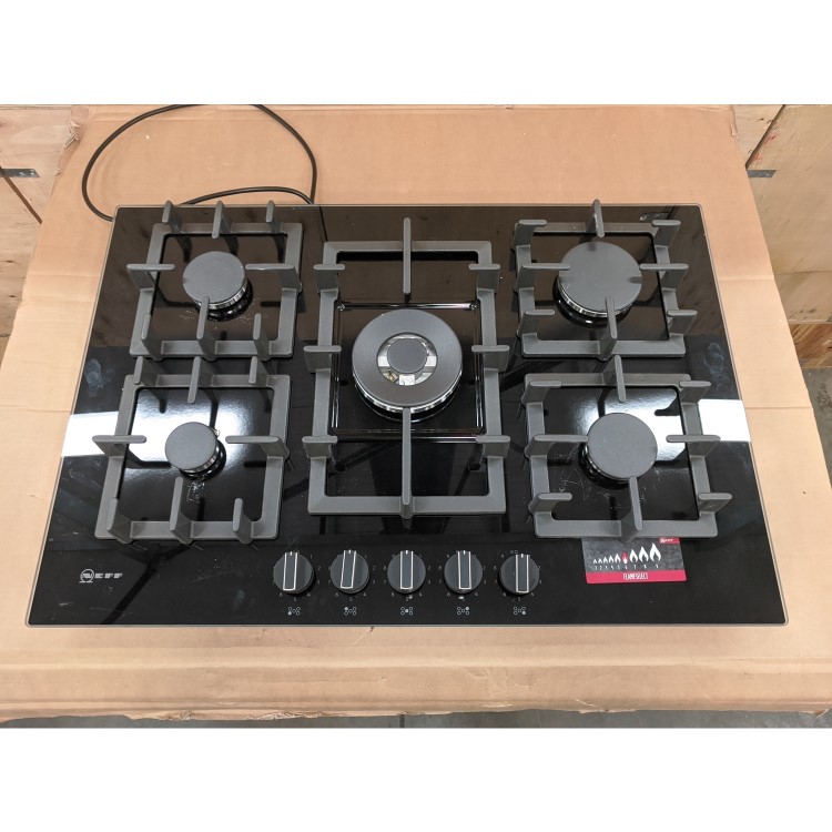 Refurbished Neff N70 T27CS59S0 75cm 5 Burner Gas on Glass Gas Hob Black
