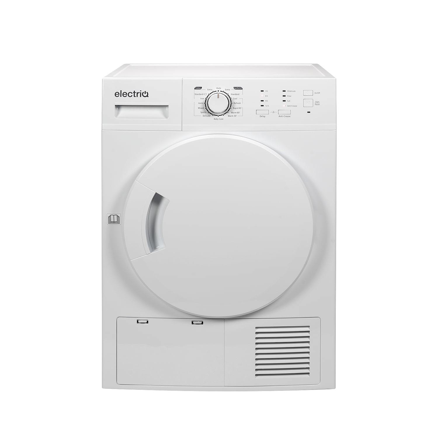 Refurbished electriQ EIQFSTDC8 Freestanding Condenser 8KG Tumble Dryer White