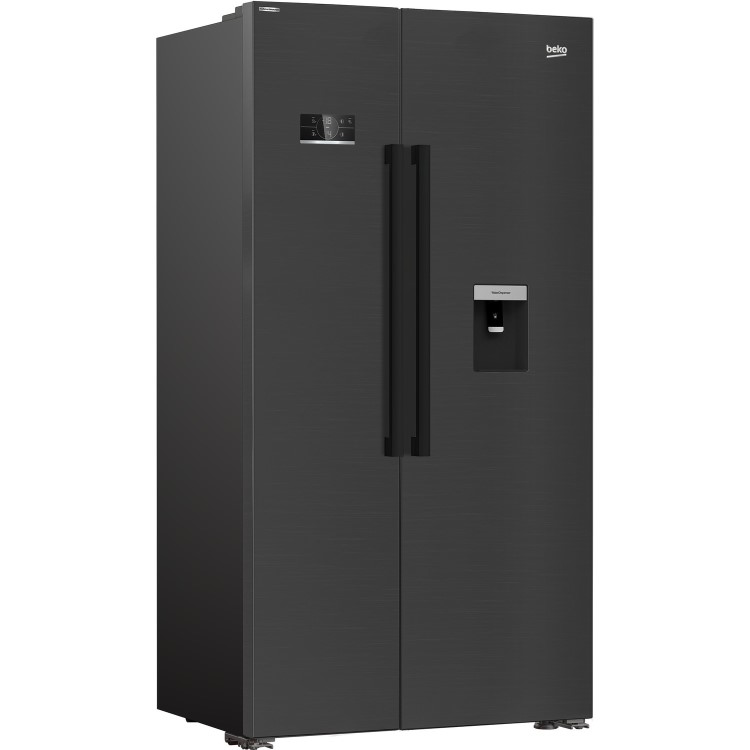 Beko 576 Litre Side By Side American Style Fridge Freezer  - Black Stainless Steel