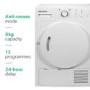 GRADE A2 - electriQ 8kg Freestanding Condenser Tumble Dryer - White