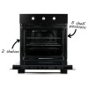 Refurbished electriQ 65 litre 8 Function Fan Assisted Electric Single oven in Black - Supplied with a plug