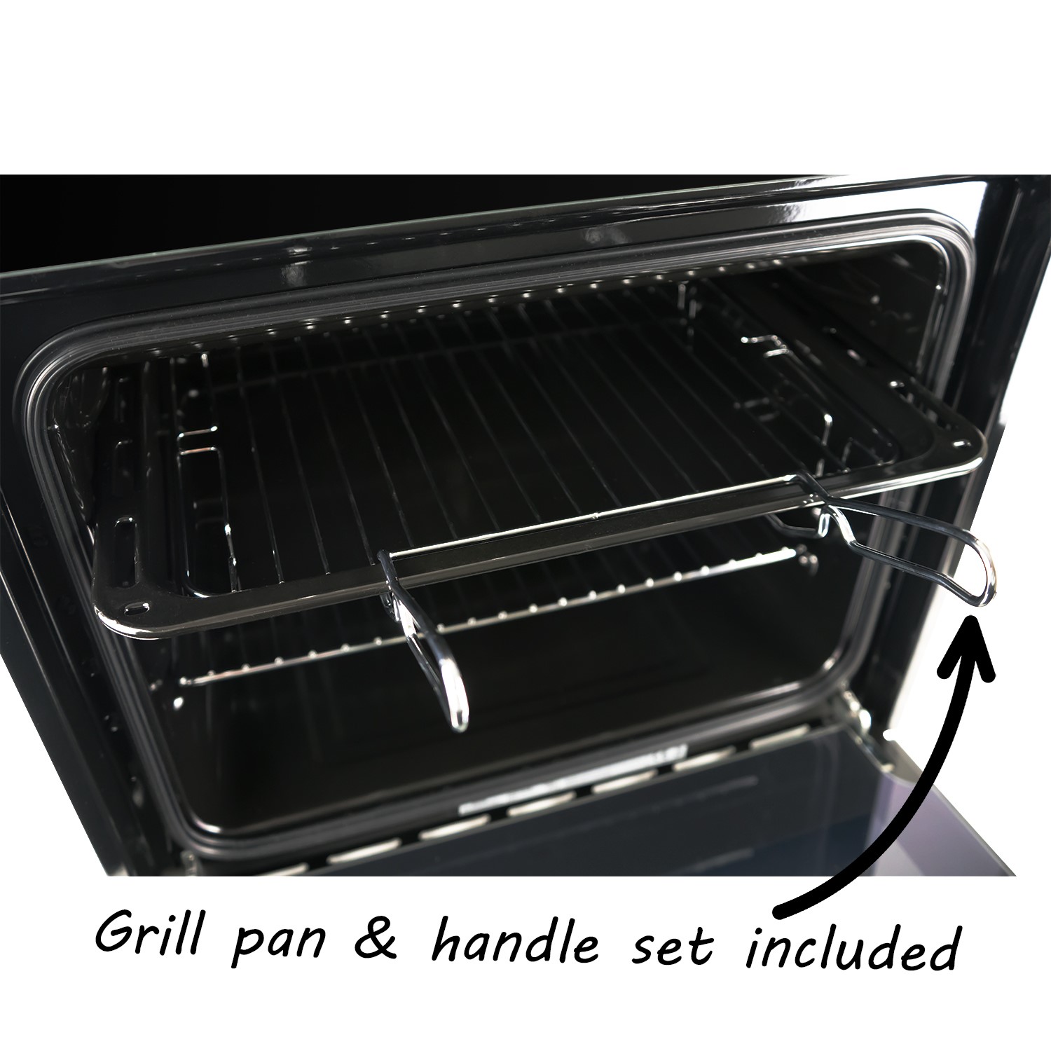 electriQ Plug In Electric Fan Assisted Single Oven Black