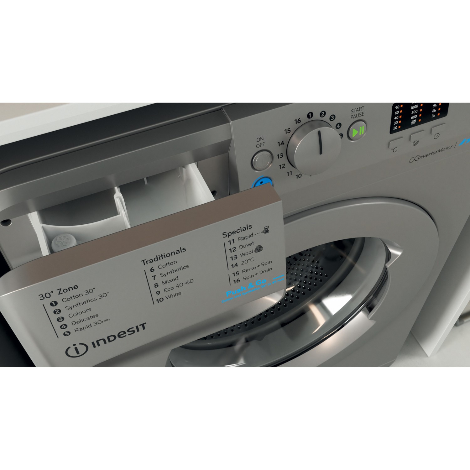 Refurbished Indesit BWA81485XSUKN Push And Go Freestanding 8KG 1400