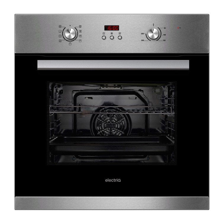 GRADE A3 - electriQ 65 litre 9 Function Full Fan Electric Single Oven Stainless Steel - Supplied with a plug