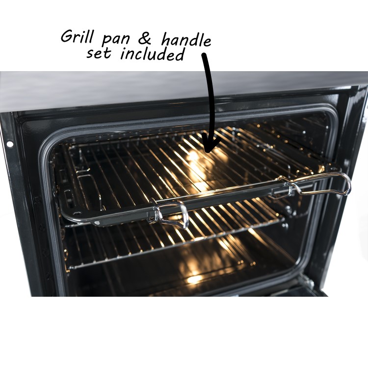 GRADE A3 - electriQ 65 litre 9 Function Full Fan Electric Single Oven Stainless Steel - Supplied with a plug