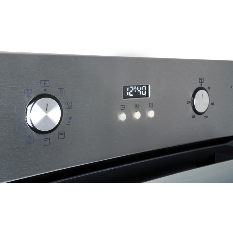 GRADE A3 - electriQ 65 litre 9 Function Full Fan Electric Single Oven Stainless Steel - Supplied with a plug
