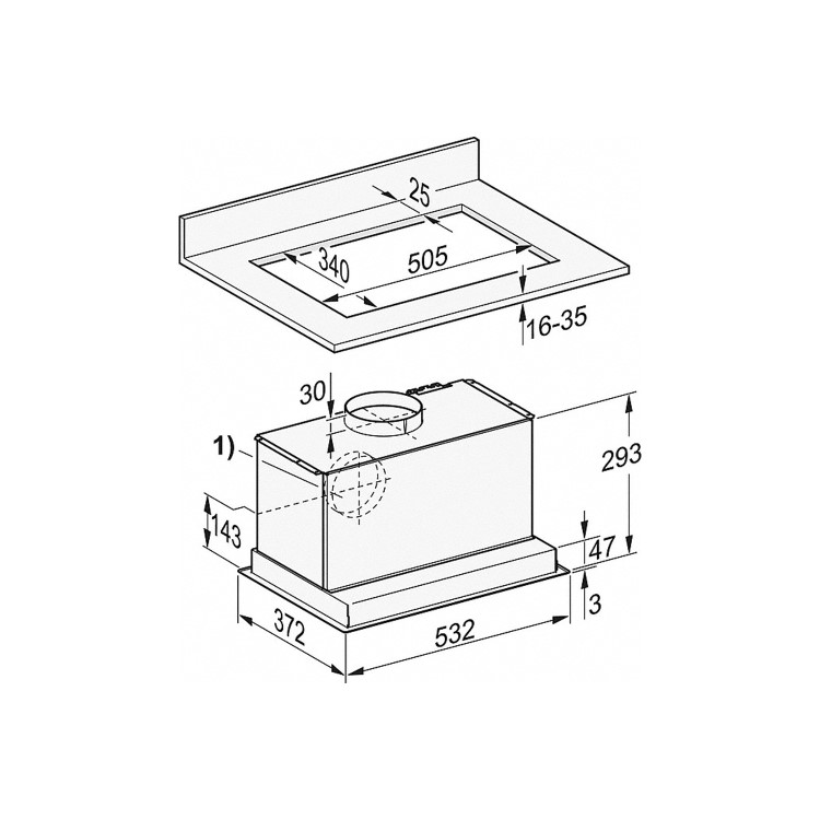 GRADE A1 - Miele DA2450 50cm Wide Canopy Cooker Hood Grey