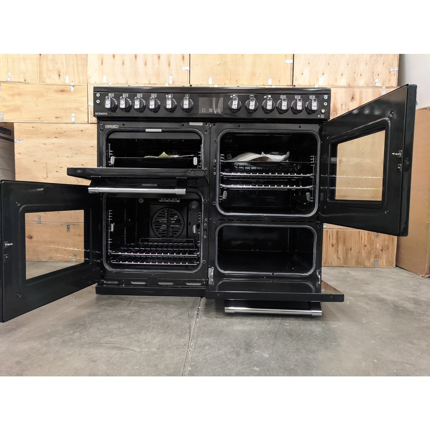 Refurbished Stoves Richmond S1000DF 100cm Dual Fuel Range Cooker Black