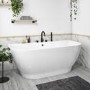 GRADE A1 - Manilla Freestanding Bath Double Ended Back To Wall - 1650 x 780mm