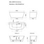 GRADE A1 - Manilla Freestanding Bath Double Ended Back To Wall - 1650 x 780mm