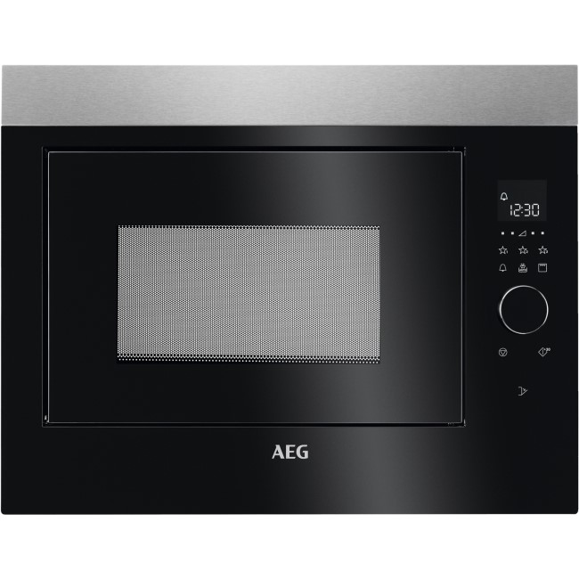 AEG 26L BuiltIn Microwave & Grill Black & Stainless Steel MBE2658DEM