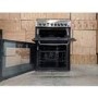 Refurbished Indesit KDP60SE 60cm Double Oven Dual Fuel Cooker Stainless Steel