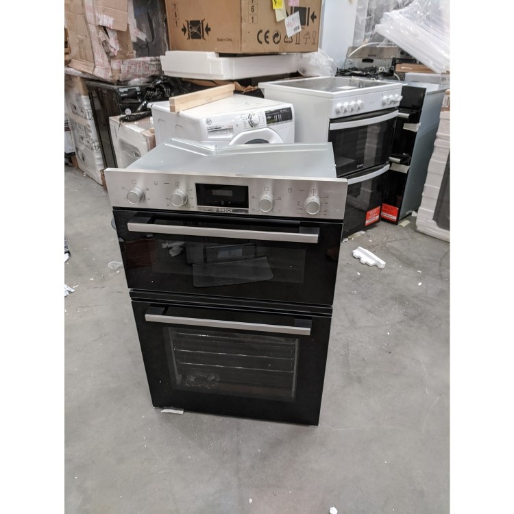 Refurbished Bosch Serie 2 MHA133BR0B 60cm Double Built In Electric Oven Stainless Steel