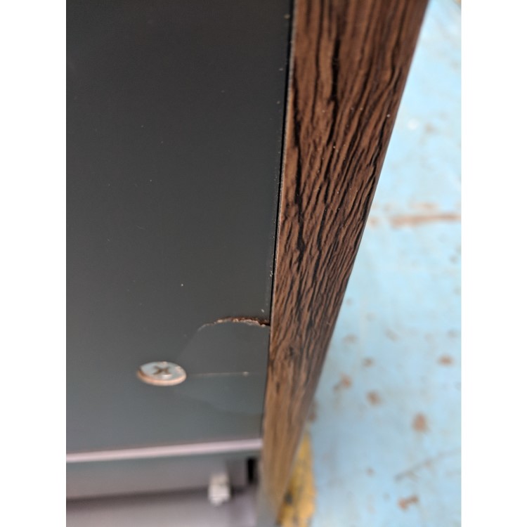 GRADE A2 - Dark Wood Effect Wall Mounted Tall Bathroom Cabinet 400mm - Boston