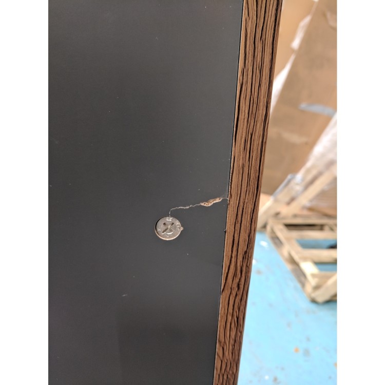 GRADE A2 - Dark Wood Effect Wall Mounted Tall Bathroom Cabinet 400mm - Boston