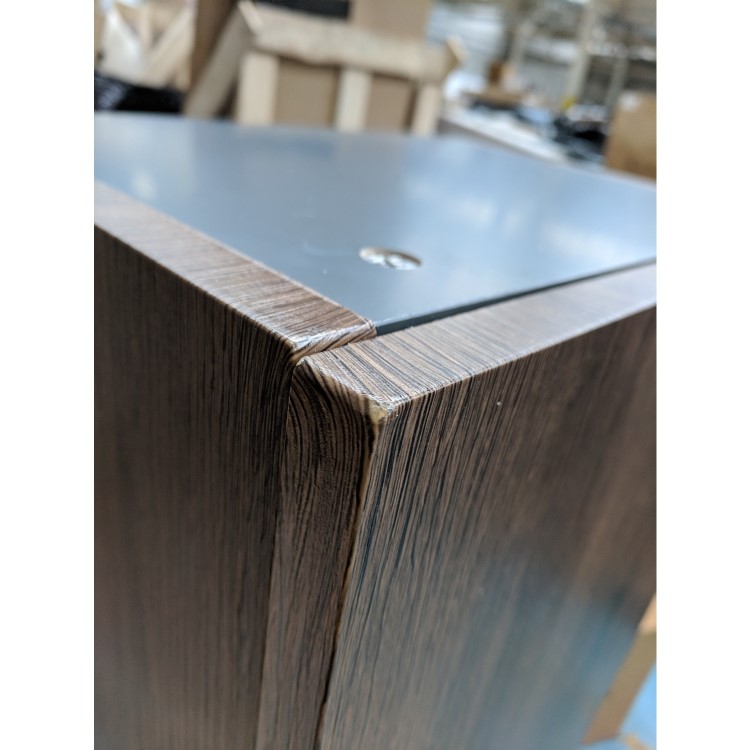 GRADE A2 - Dark Wood Effect Wall Mounted Tall Bathroom Cabinet 400mm - Boston