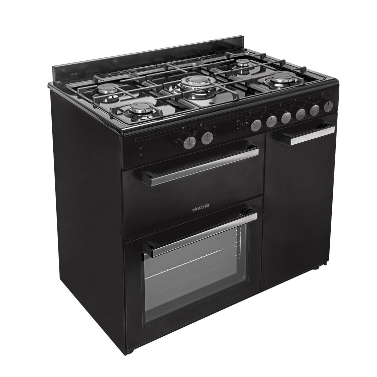 Refurbished electriQ IQRANGE90B 90cm Triple Cavity Dual Fuel Range Cooker Black