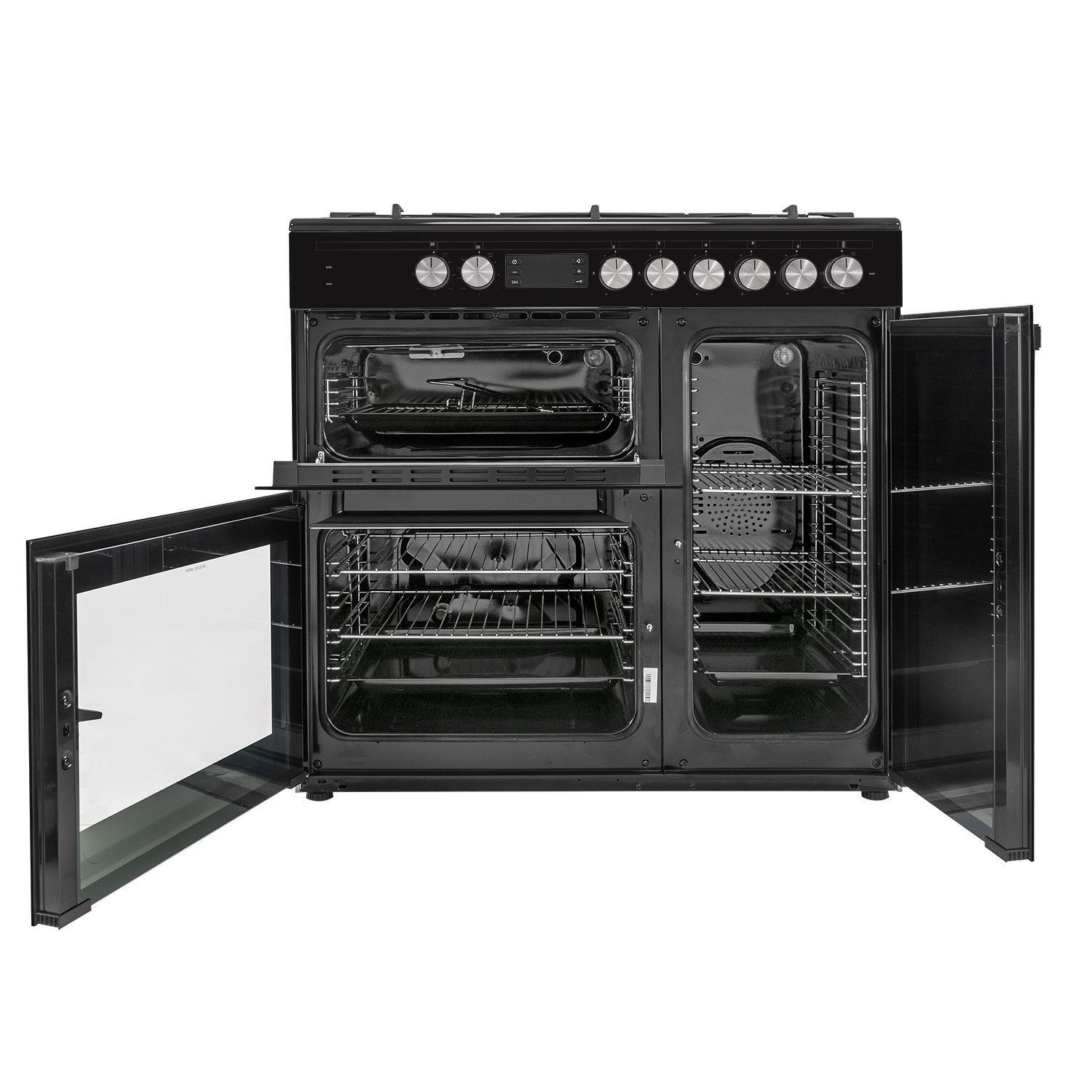 electriQ 90cm Dual Fuel Triple Cavity Range Cooker Black IQRANGE90B