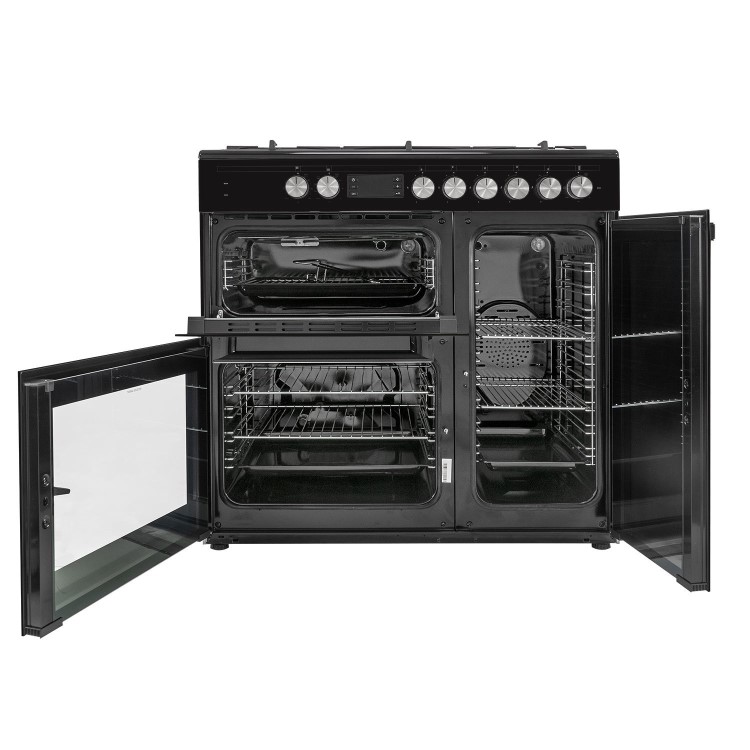 Refurbished electriQ IQRANGE90B 90cm Triple Cavity Dual Fuel Range Cooker Black