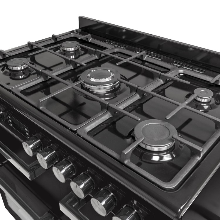 Refurbished electriQ IQRANGE90B 90cm Triple Cavity Dual Fuel Range Cooker Black