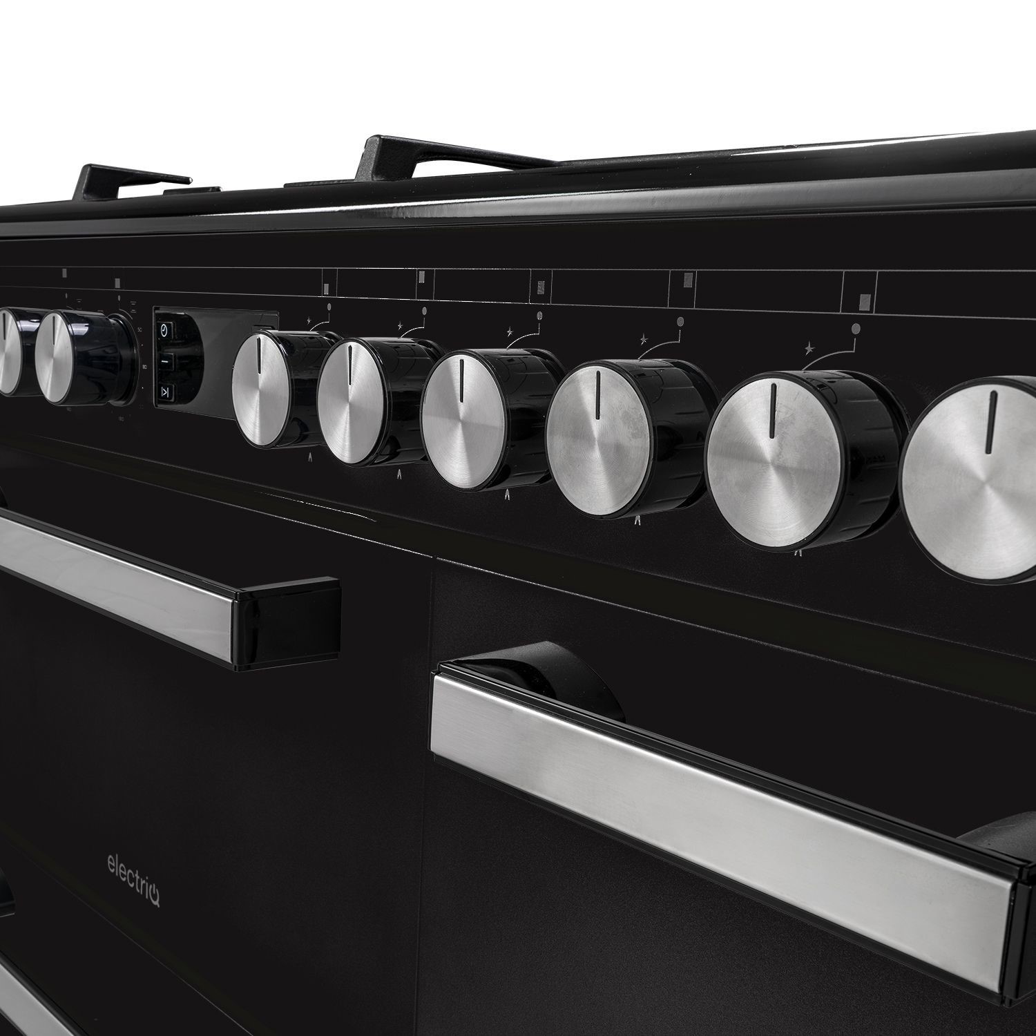 electriQ 90cm Dual Fuel Triple Cavity Range Cooker Black IQRANGE90B