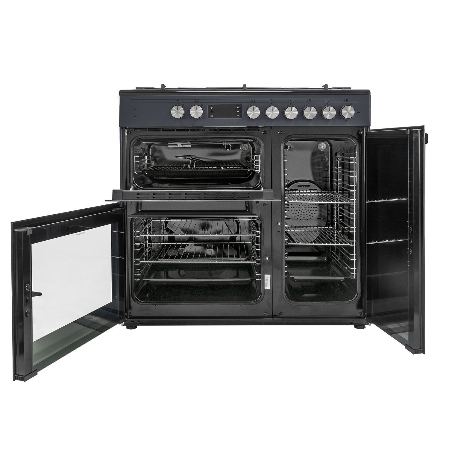 electriQ 90cm Dual Fuel Triple Cavity Range Cooker Charcoal Grey