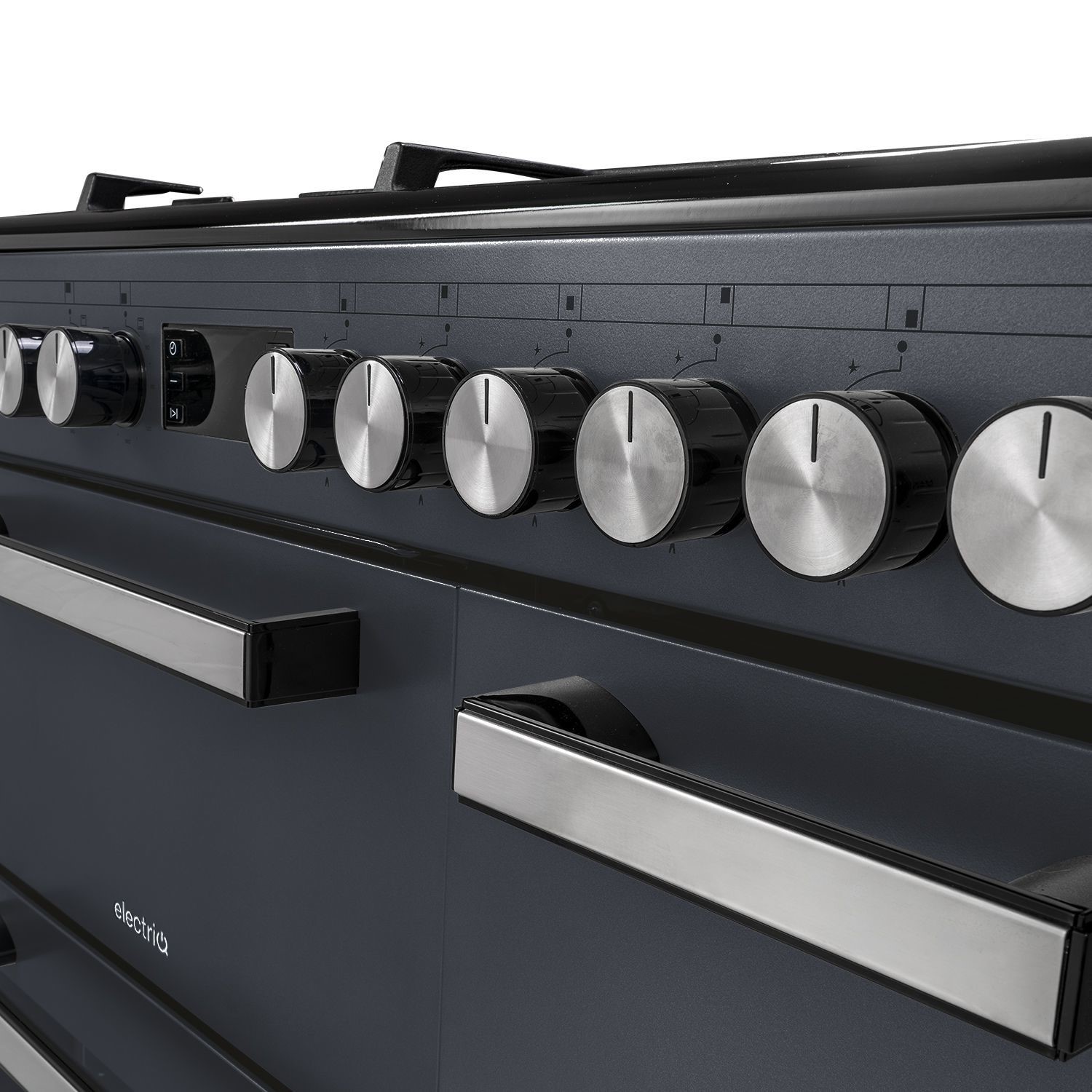 electriQ 90cm Dual Fuel Triple Cavity Range Cooker Charcoal Grey