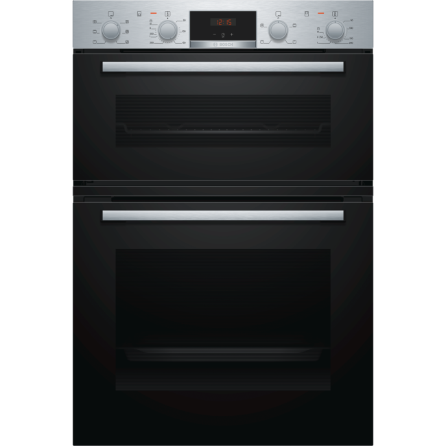 GRADE A2 - Bosch MBS133BR0B Serie 2 Multifunction Electric Built In Double Oven - Stainless Steel