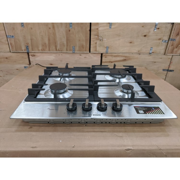 Refurbished Bosch Serie 6 PCP6A5B90 58.2cm 4 Burner Gas Hob Stainless Steel