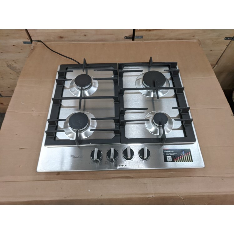 Refurbished Bosch Serie 6 PCP6A5B90 58.2cm 4 Burner Gas Hob Stainless Steel