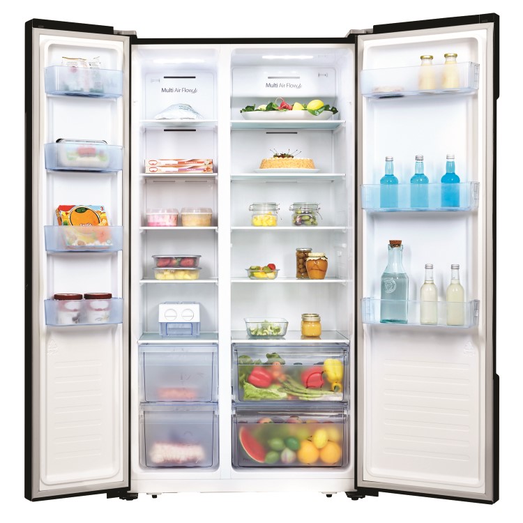Refurbished Fridgemaster MS91518FFB 516 Litre American Fridge Freezer Black