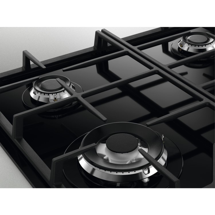 Zanussi Series 60 60cm Gas on Glass 4 Burner Gas Hob - Black