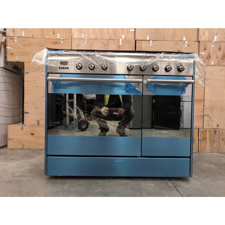 Refurbished Smeg Concert SUK92MX9-1 90cm Dual Fuel Double Oven Range Cooker Stainless Steel