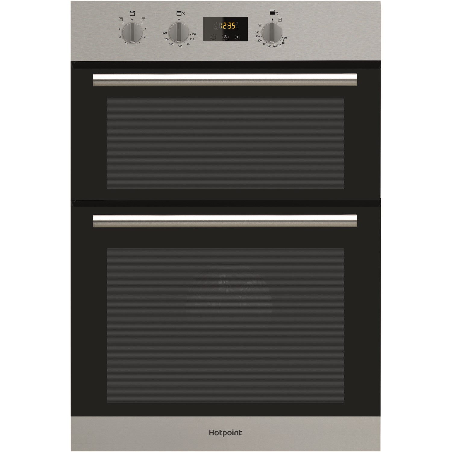 Refurbished Hotpoint Newstyle DD2540IX 60cm Double Built In Electric Oven Stainless Steel
