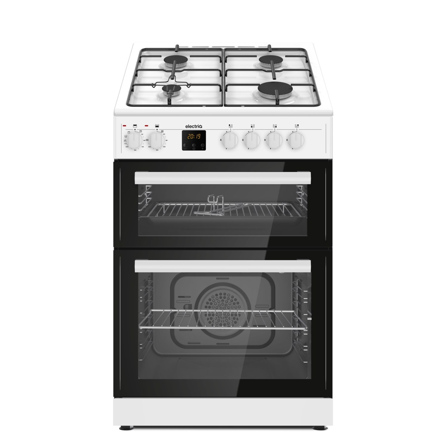 Refurbished electriQ EQDFC360WH 60cm Dual Fuel Cooker with Double Oven White 78203449/1