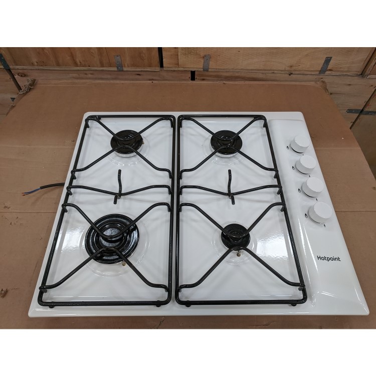 Refurbished Hotpoint PAS642HWH 58cm 4 Burner Gas Hob White