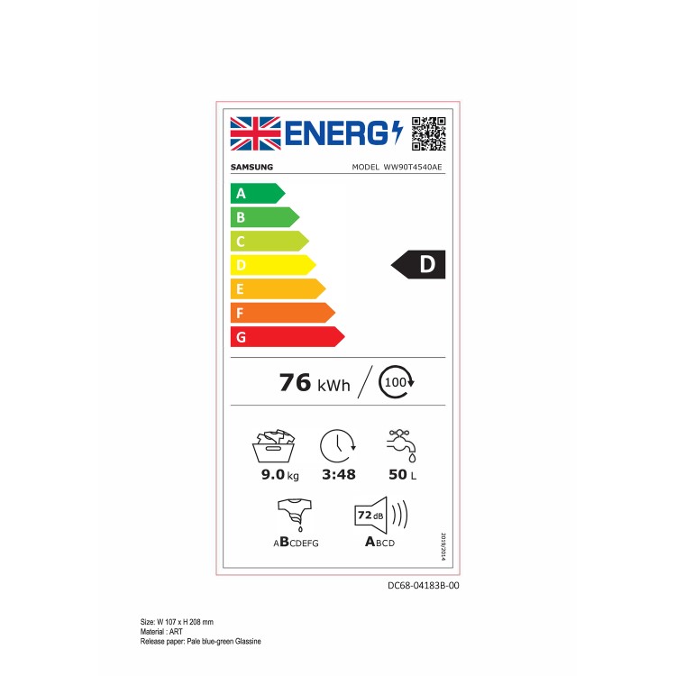 Samsung Series 5 ecobubble 9kg 1400rpm Washing Machine - White