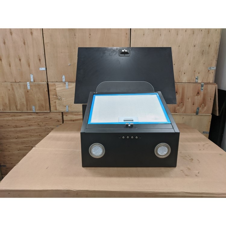 Refurbished Hotpoint PHVP66FLMK 60cm Angled Cooker Hood Black