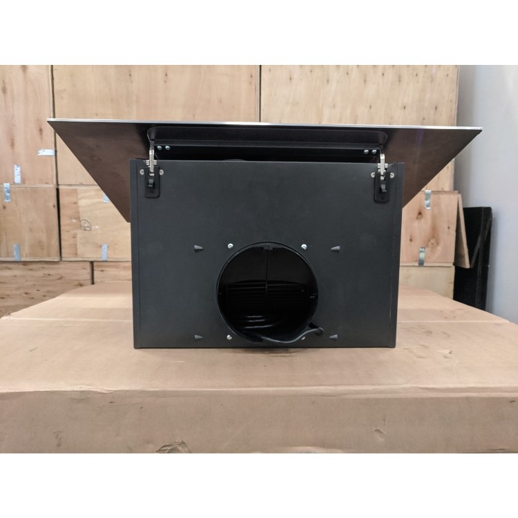 Refurbished Hotpoint PHVP66FLMK 60cm Angled Cooker Hood Black