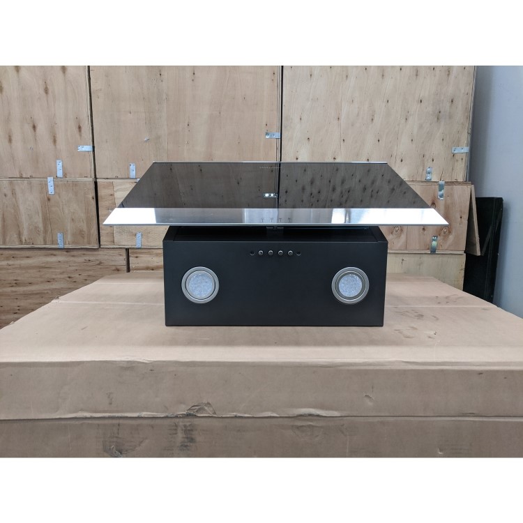 Refurbished Hotpoint PHVP66FLMK 60cm Angled Cooker Hood Black