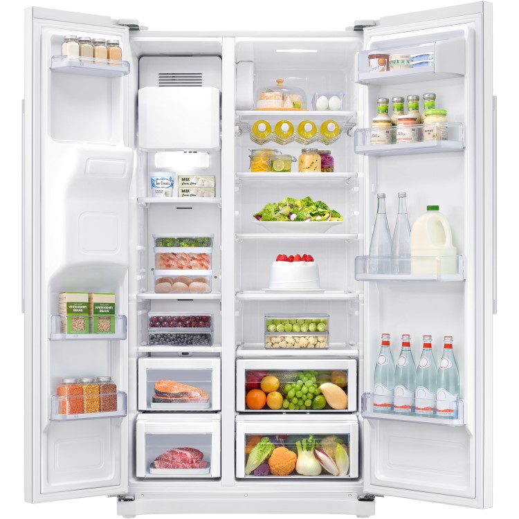 Refurbished Samsung RS50N3513WW 485 Litre 60/40 Frost Free Fridge Freezer With Ice And Water Dispenser White