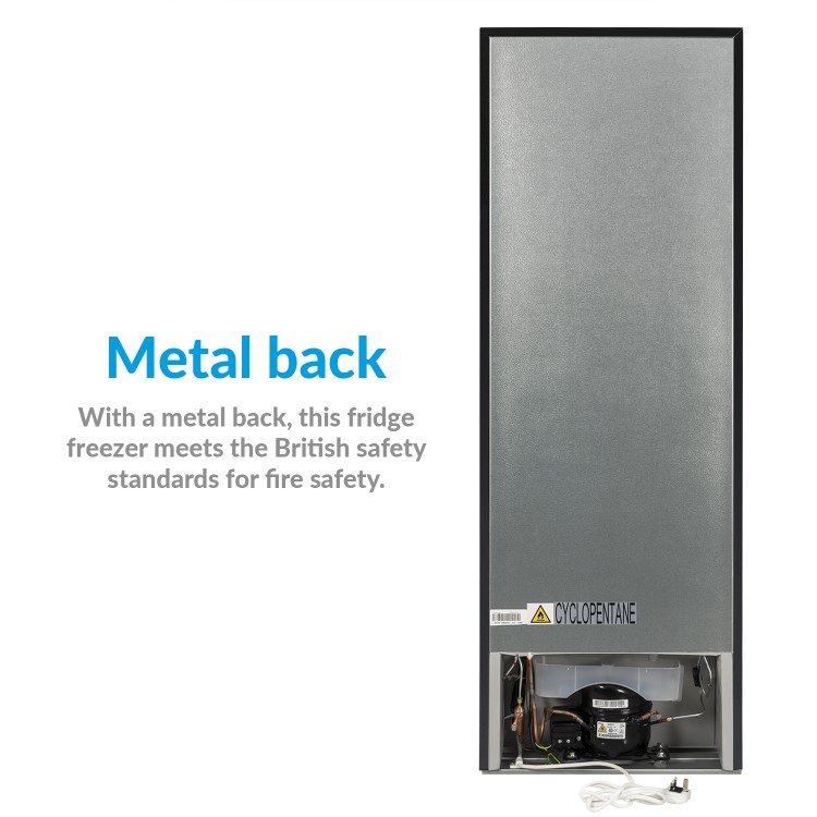 Refurbished electriQ eqfs50141ffb Freestanding 167 Litre 60/40 Fridge Freezer Black