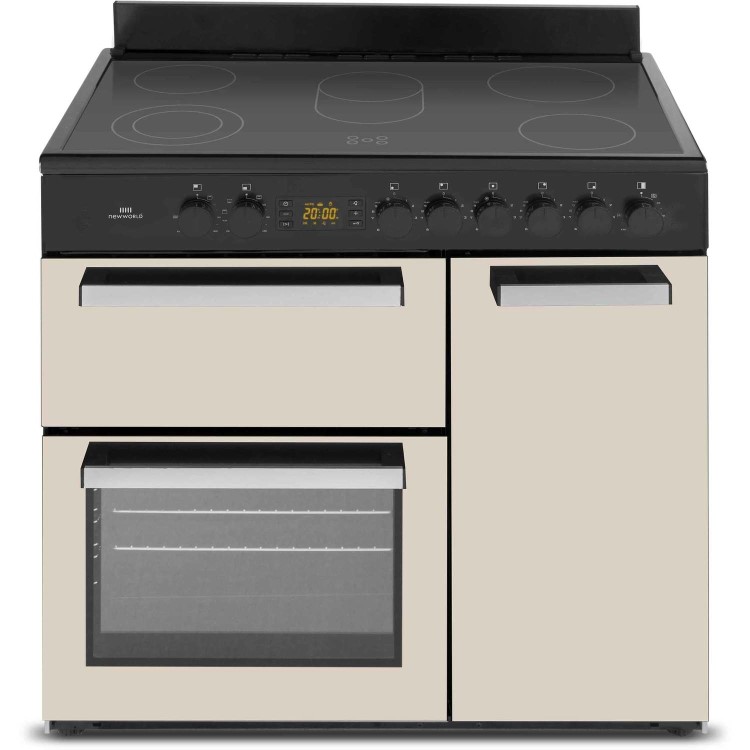New World 90cm Electric Range Cooker - Cream