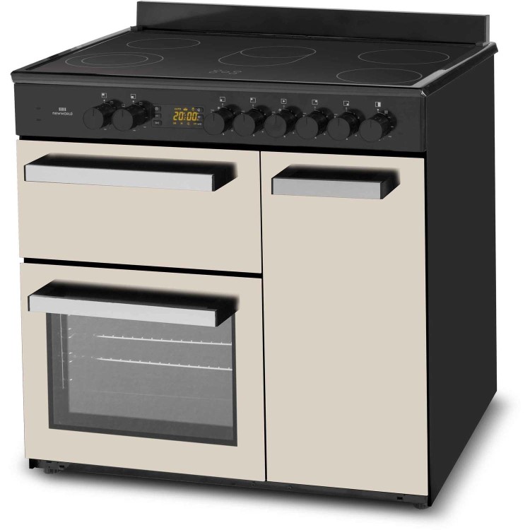 New World 90cm Electric Range Cooker - Cream