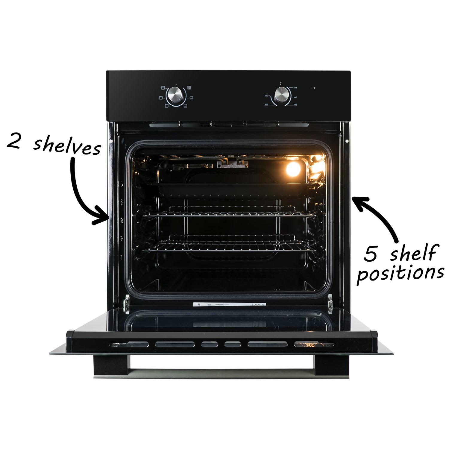 electriQ Plug In Electric Single Oven Black EQOVENM1BLACK